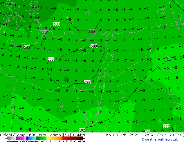 Z500/Regen(+SLP)/Z850 ECMWF ma 03.06.2024 12 UTC