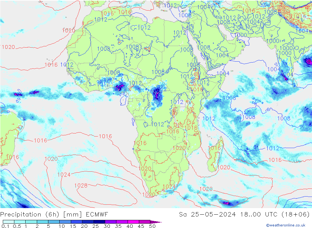 Z500/Rain (+SLP)/Z850 ECMWF sáb 25.05.2024 00 UTC