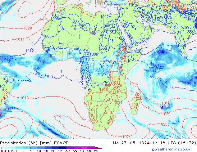 Z500/Rain (+SLP)/Z850 ECMWF lun 27.05.2024 18 UTC