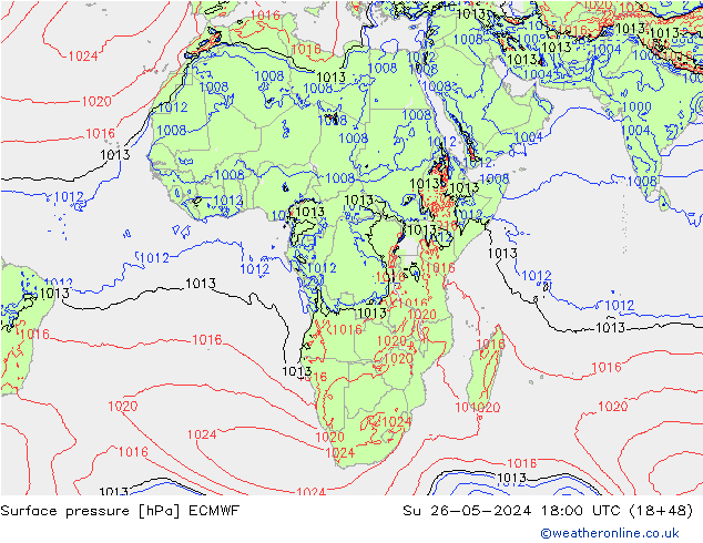 pression de l'air ECMWF dim 26.05.2024 18 UTC