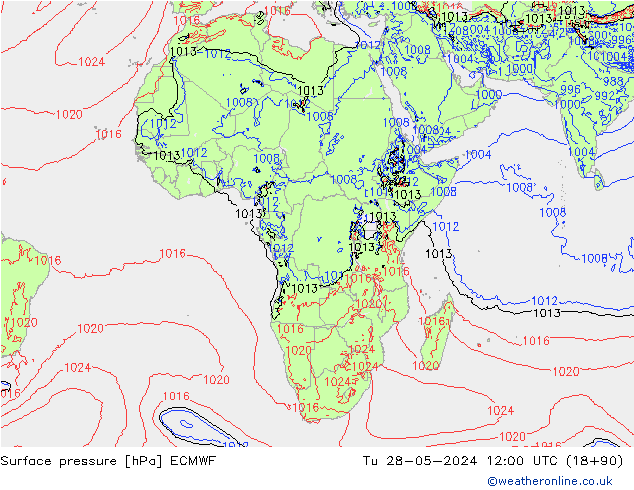 Yer basıncı ECMWF Sa 28.05.2024 12 UTC