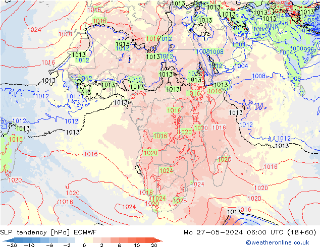 тенденция давления ECMWF пн 27.05.2024 06 UTC