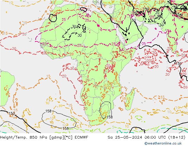 Z500/Rain (+SLP)/Z850 ECMWF So 25.05.2024 06 UTC