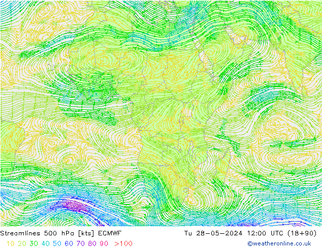 Rüzgar 500 hPa ECMWF Sa 28.05.2024 12 UTC