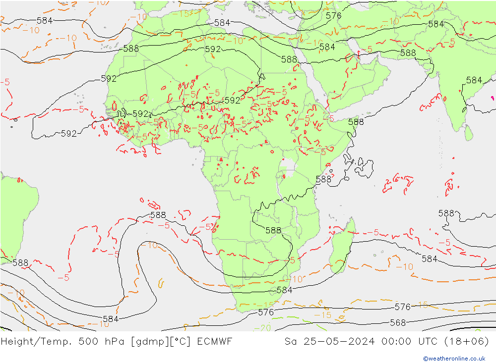 Z500/Rain (+SLP)/Z850 ECMWF sáb 25.05.2024 00 UTC