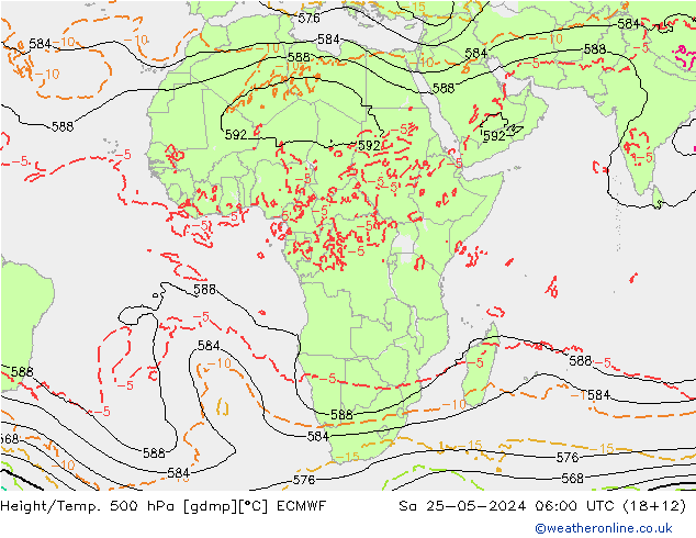 Z500/Yağmur (+YB)/Z850 ECMWF Cts 25.05.2024 06 UTC