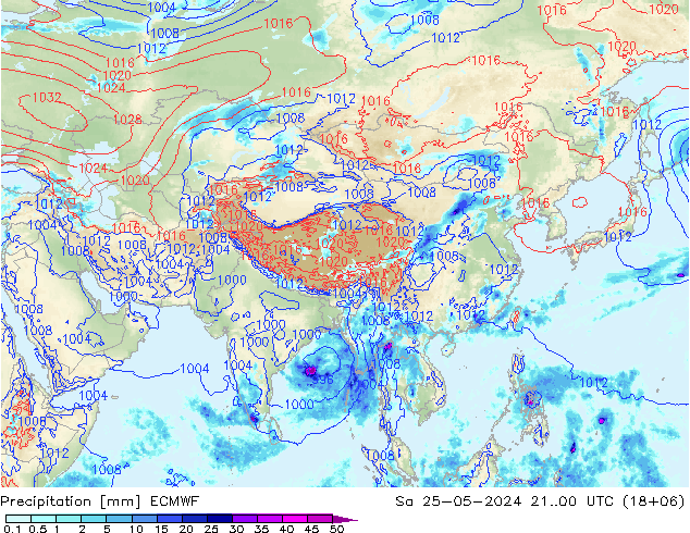 Neerslag ECMWF za 25.05.2024 00 UTC