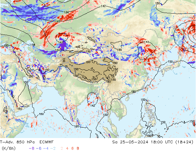 T-Adv. 850 hPa ECMWF  25.05.2024 18 UTC