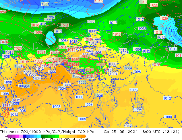 Thck 700-1000 hPa ECMWF  25.05.2024 18 UTC