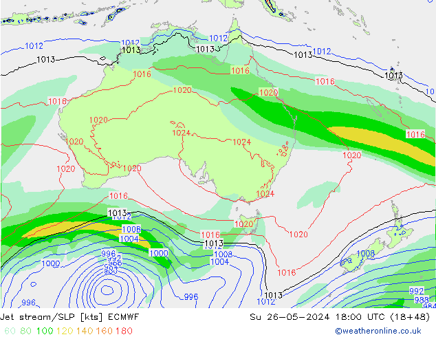 Jet stream/SLP ECMWF Su 26.05.2024 18 UTC