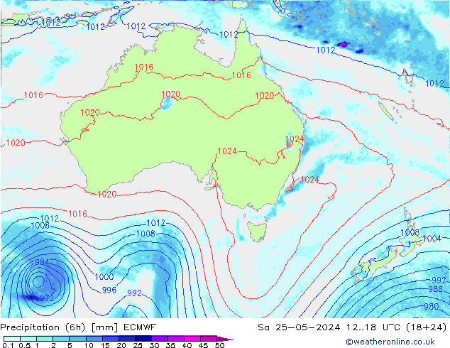 Z500/Rain (+SLP)/Z850 ECMWF sáb 25.05.2024 18 UTC