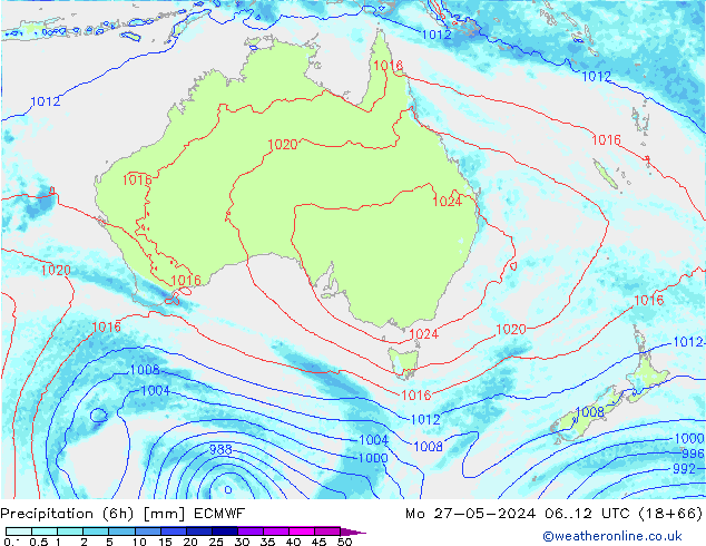 Z500/Yağmur (+YB)/Z850 ECMWF Pzt 27.05.2024 12 UTC