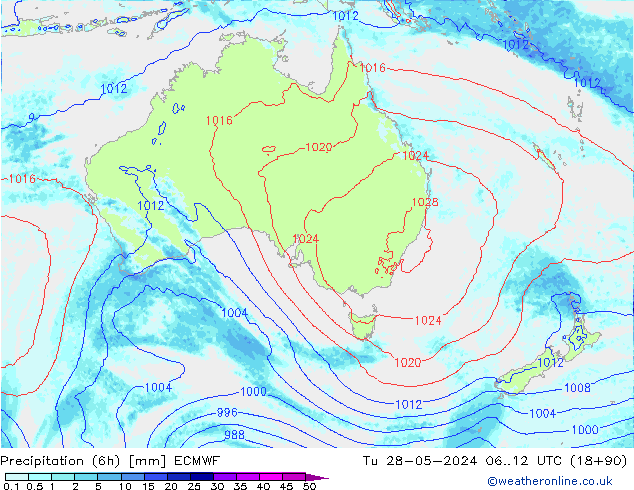 Z500/Rain (+SLP)/Z850 ECMWF  28.05.2024 12 UTC