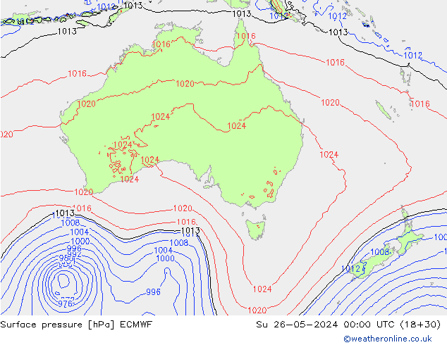 Bodendruck ECMWF So 26.05.2024 00 UTC