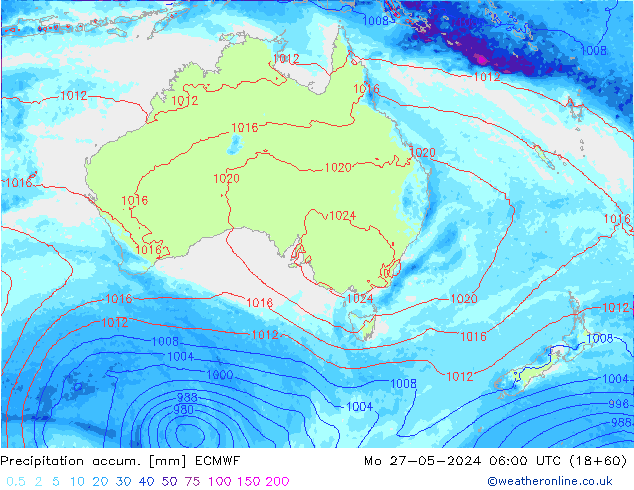 Precipitation accum. ECMWF Po 27.05.2024 06 UTC