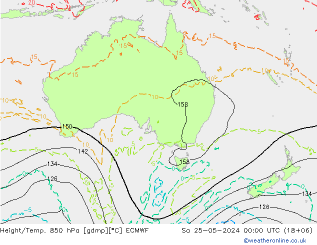 Z500/Rain (+SLP)/Z850 ECMWF Sa 25.05.2024 00 UTC