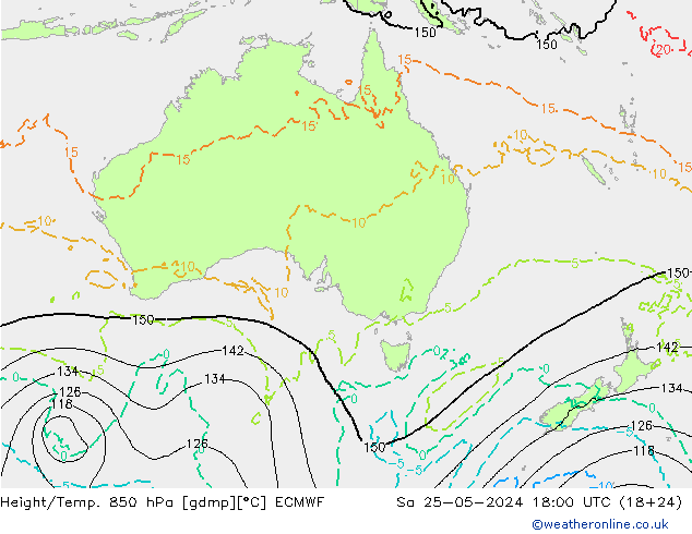 Z500/Rain (+SLP)/Z850 ECMWF sáb 25.05.2024 18 UTC