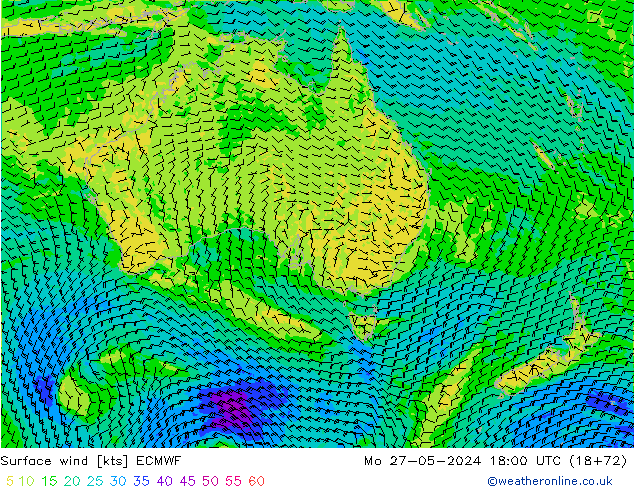 Prec 6h/Wind 10m/950 ECMWF Mo 27.05.2024 18 UTC