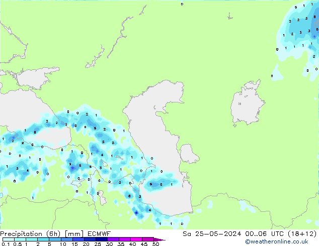 Z500/Rain (+SLP)/Z850 ECMWF сб 25.05.2024 06 UTC