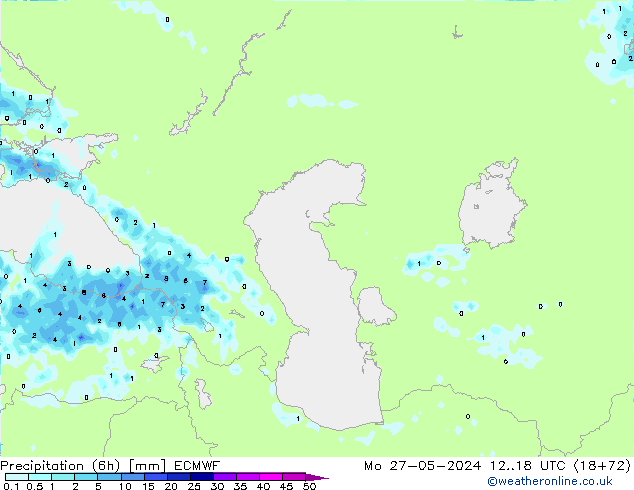 Z500/Rain (+SLP)/Z850 ECMWF Mo 27.05.2024 18 UTC