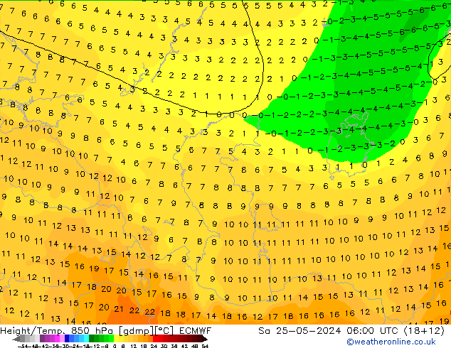 Z500/Rain (+SLP)/Z850 ECMWF сб 25.05.2024 06 UTC