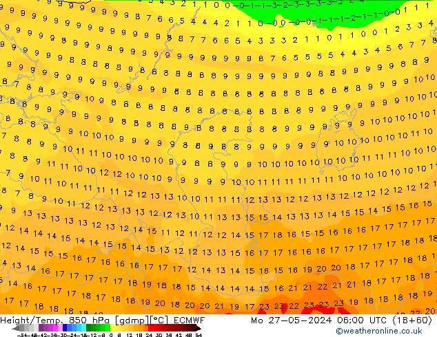 Z500/Rain (+SLP)/Z850 ECMWF Mo 27.05.2024 06 UTC