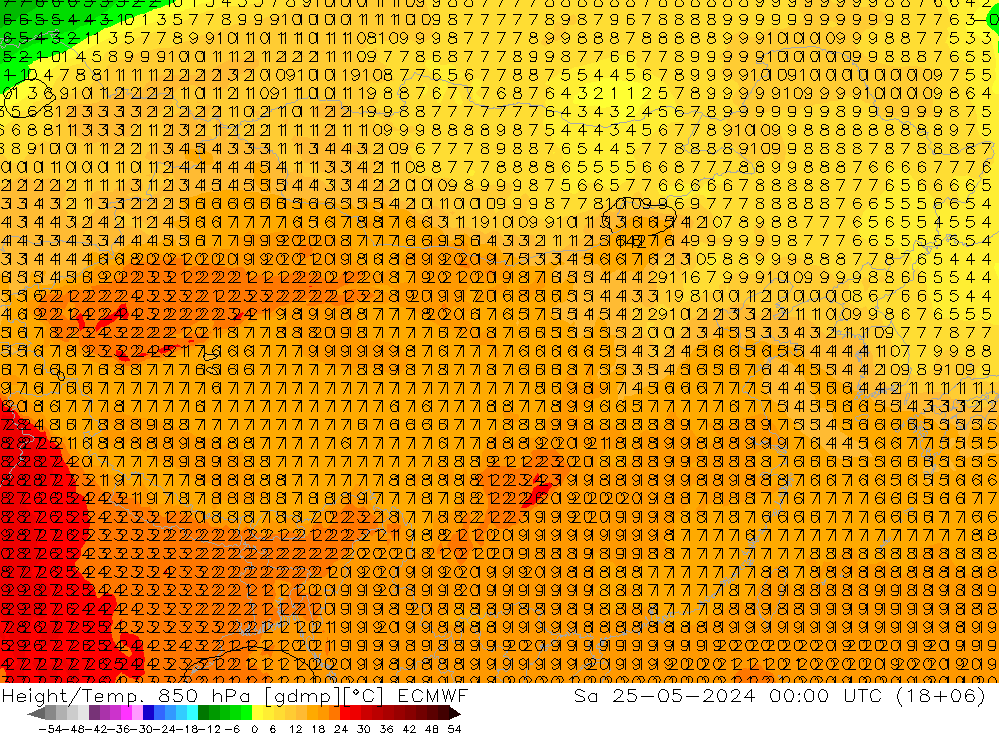 Z500/Rain (+SLP)/Z850 ECMWF 星期六 25.05.2024 00 UTC