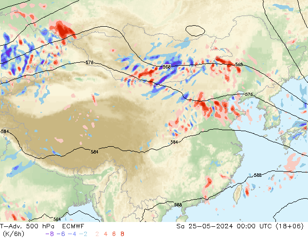 T-Adv. 500 hPa ECMWF Cts 25.05.2024 00 UTC