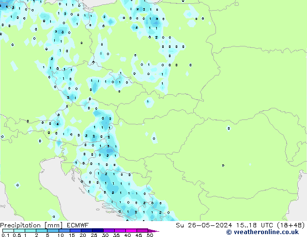 Precipitation ECMWF Su 26.05.2024 18 UTC