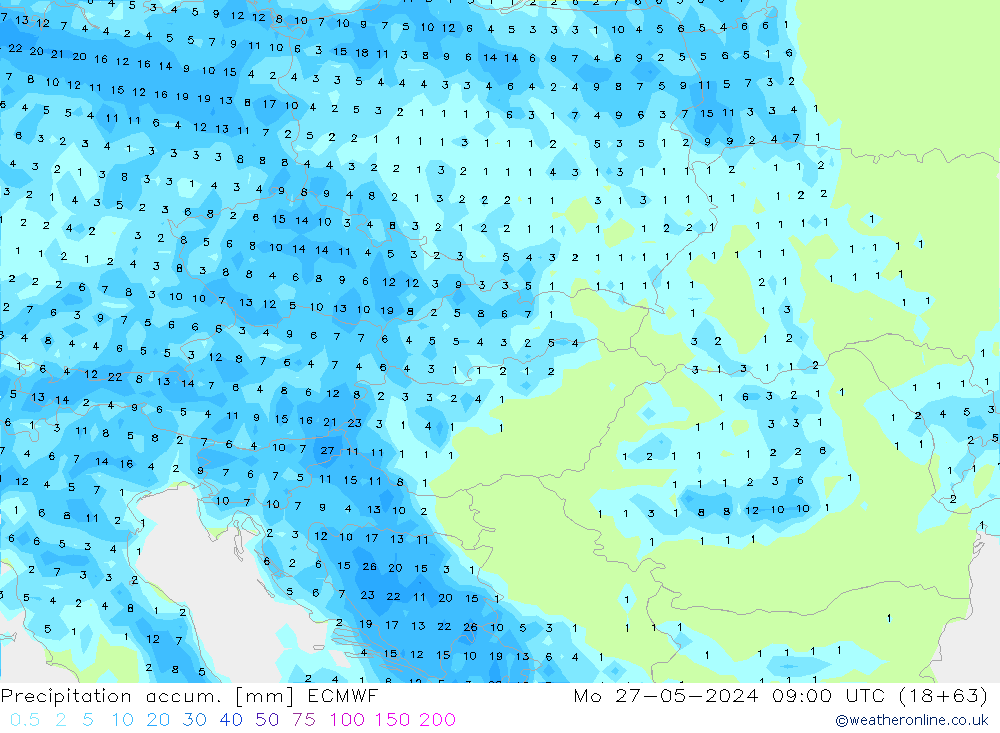 Precipitation accum. ECMWF  27.05.2024 09 UTC