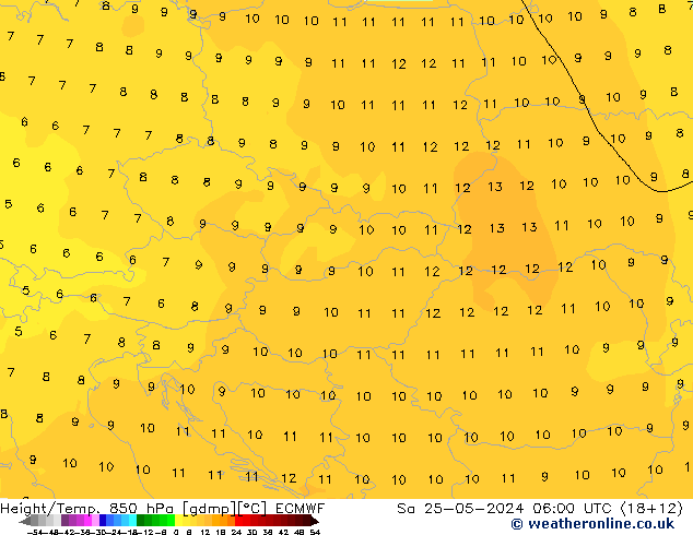 Z500/Rain (+SLP)/Z850 ECMWF Sa 25.05.2024 06 UTC