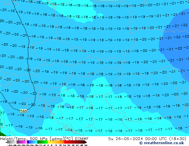 Z500/Rain (+SLP)/Z850 ECMWF Dom 26.05.2024 00 UTC