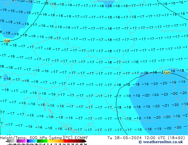 Z500/Rain (+SLP)/Z850 ECMWF Tu 28.05.2024 12 UTC