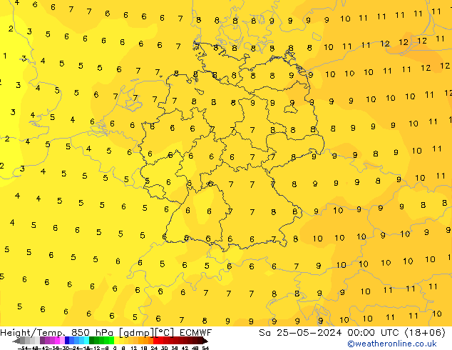 Z500/Rain (+SLP)/Z850 ECMWF sáb 25.05.2024 00 UTC