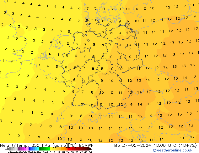 Z500/Rain (+SLP)/Z850 ECMWF Seg 27.05.2024 18 UTC