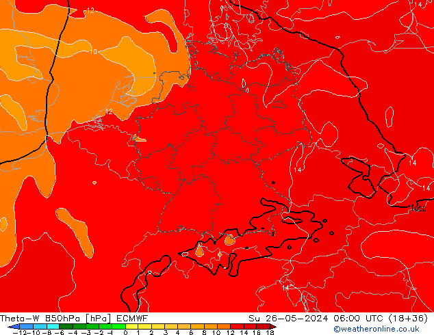 Theta-W 850hPa ECMWF Su 26.05.2024 06 UTC