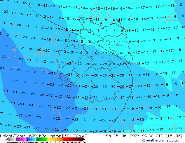 Z500/Yağmur (+YB)/Z850 ECMWF Cts 25.05.2024 00 UTC