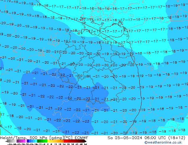 Z500/Rain (+SLP)/Z850 ECMWF сб 25.05.2024 06 UTC