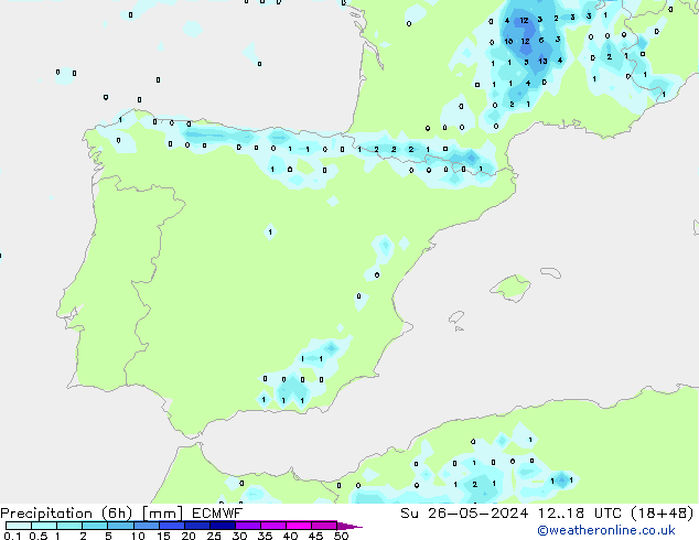 Z500/Rain (+SLP)/Z850 ECMWF So 26.05.2024 18 UTC