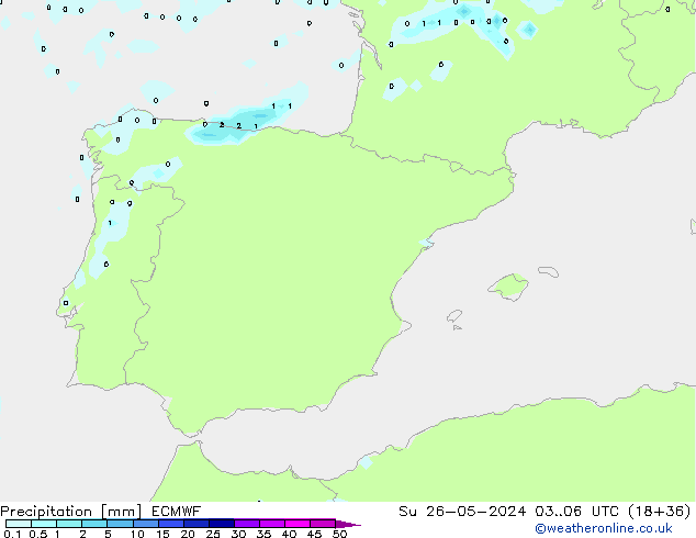 Precipitazione ECMWF dom 26.05.2024 06 UTC