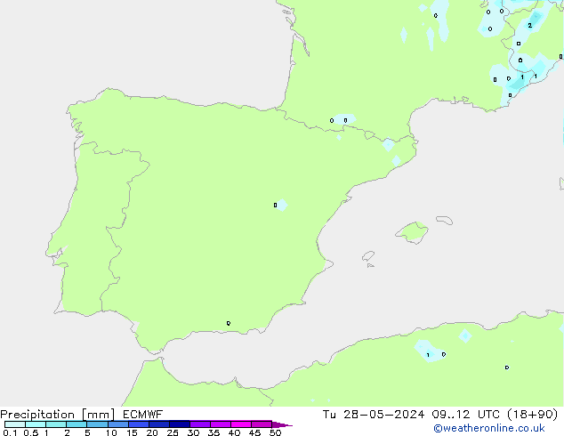 Precipitazione ECMWF mar 28.05.2024 12 UTC