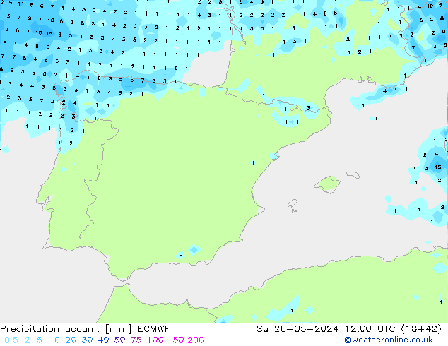 Précipitation accum. ECMWF dim 26.05.2024 12 UTC