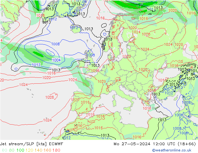 Courant-jet ECMWF lun 27.05.2024 12 UTC