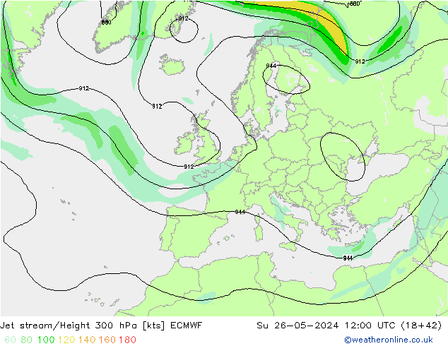 Courant-jet ECMWF dim 26.05.2024 12 UTC