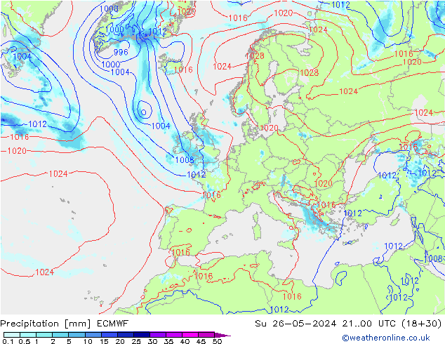 precipitação ECMWF Dom 26.05.2024 00 UTC