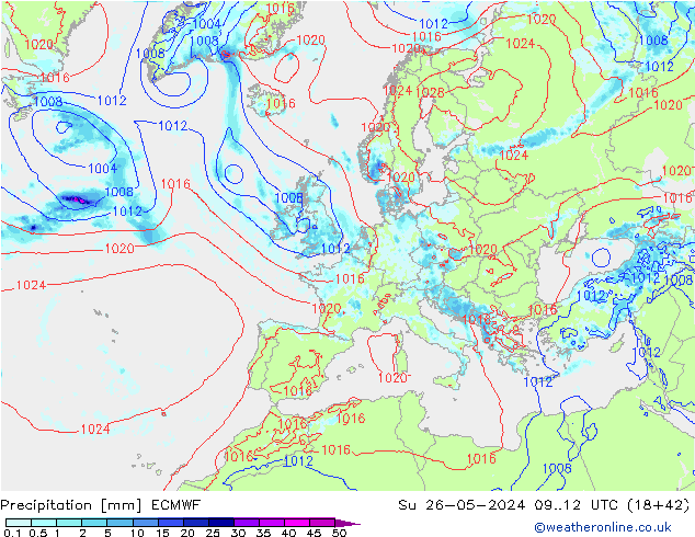 Precipitación ECMWF dom 26.05.2024 12 UTC