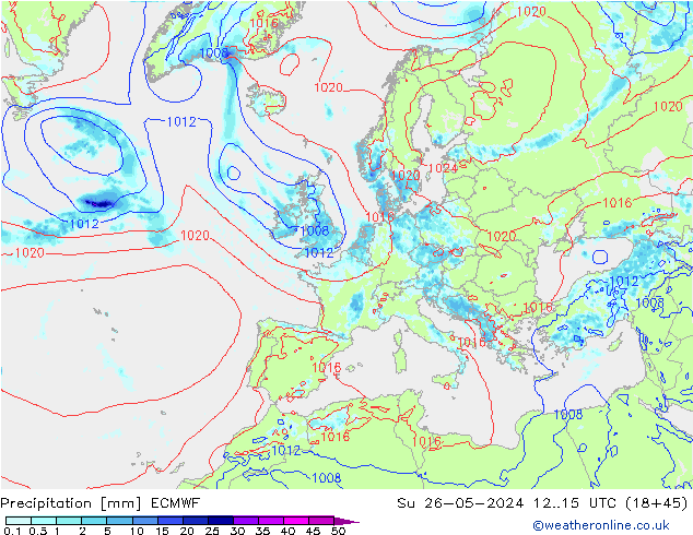 Precipitation ECMWF Su 26.05.2024 15 UTC