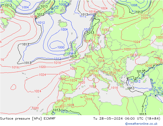 Luchtdruk (Grond) ECMWF di 28.05.2024 06 UTC