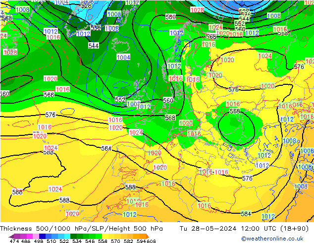 Thck 500-1000hPa ECMWF Ter 28.05.2024 12 UTC