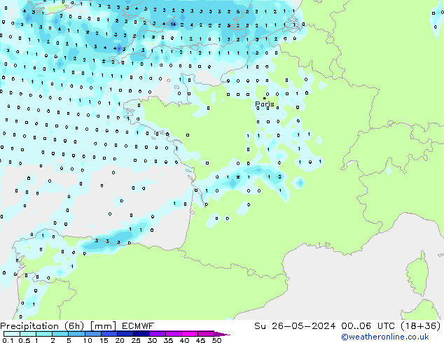 Z500/Rain (+SLP)/Z850 ECMWF dim 26.05.2024 06 UTC